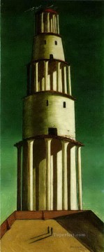 350 人の有名アーティストによるアート作品 Painting - 偉大な塔 1913 ジョルジョ・デ・キリコ 形而上学的シュルレアリスム